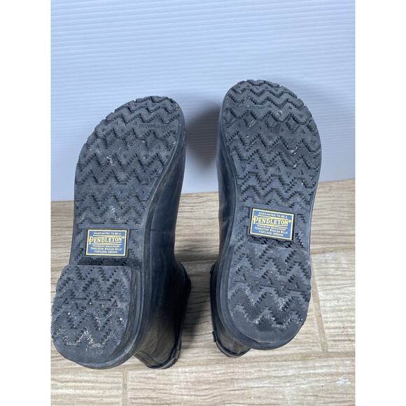 Pendleton Men’s Rain Boots Size 10 US – Black Rubber Embossed Tribal Pattern - Picture 4 of 15